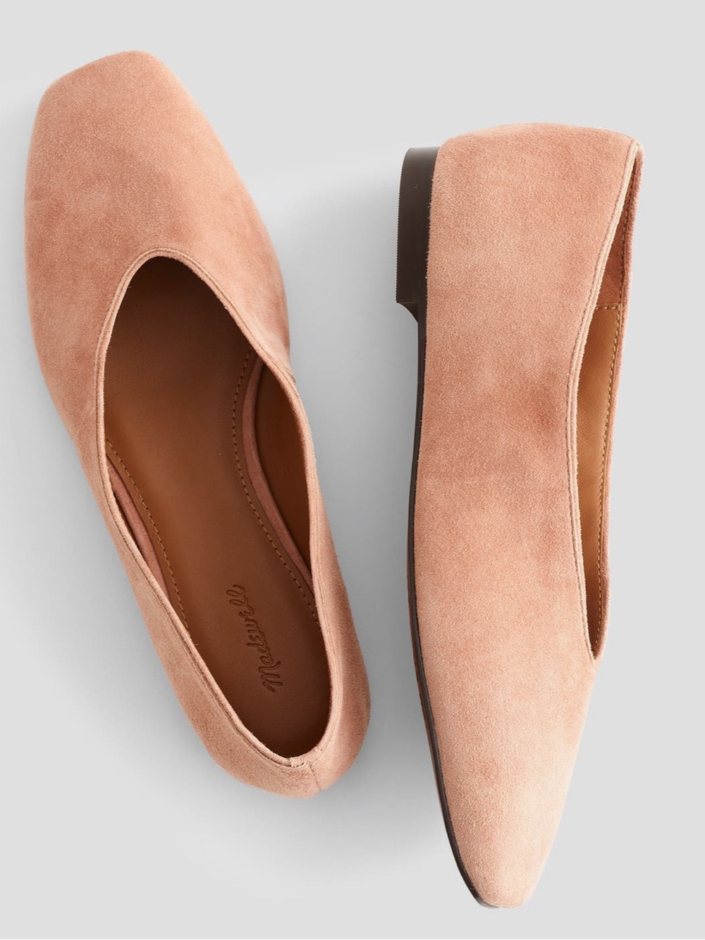 Madewell Mylie Suede Slip-On Flats in Warm Umber